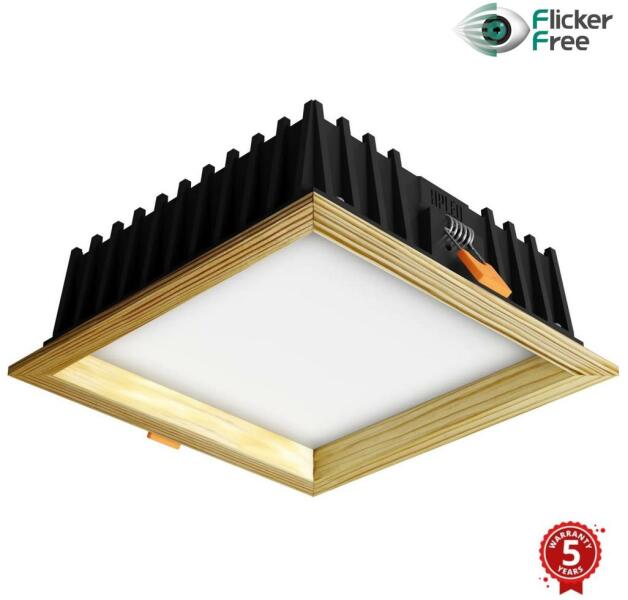 APLED-LED Lámpa SQUARE WOODLINE LED/12W/230V 4000K 17x17 cm fenyő tömör fa AP0205 (AP0205)