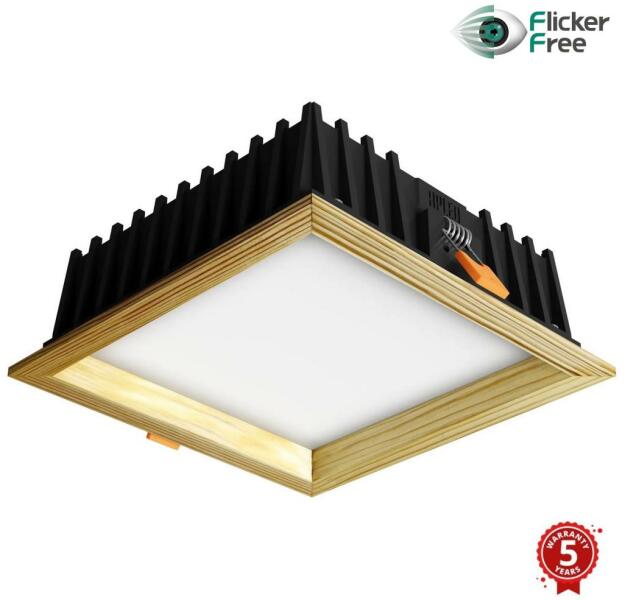 APLED-LED Lámpa SQUARE WOODLINE LED/12W/230V 3000K 17x17 cm fenyő tömör fa AP0206 (AP0206)
