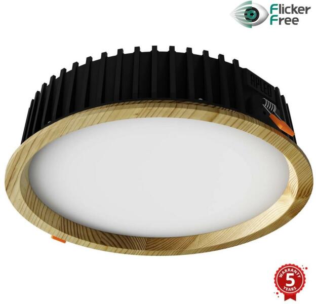 APLED-LED Lámpa RONDO WOODLINE LED/18W/230V 3000K átm. 26 cm fenyő tömör fa AP0186 (AP0186)