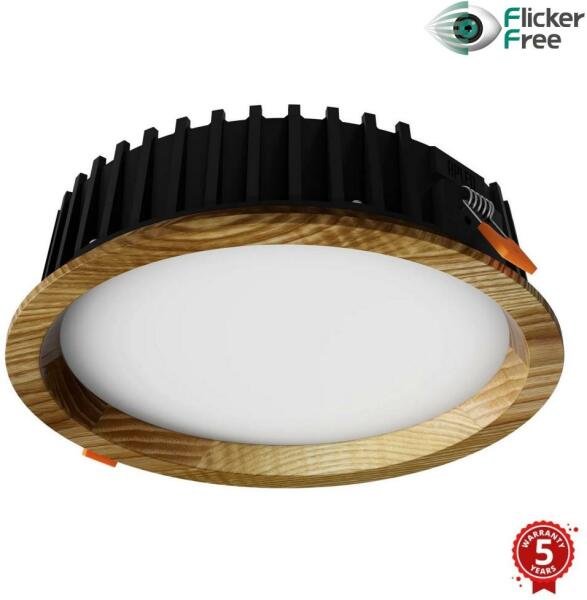 APLED - LED Lámpa RONDO WOODLINE LED/12W/230V 3000K átm. 20 cm kőris tömör fa AP0192 (AP0192)