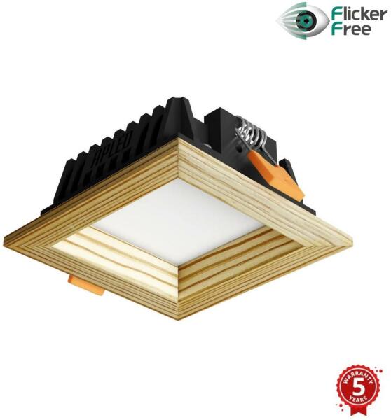 APLED - LED Lámpa SQUARE WOODLINE LED/3W/230V 4000K 9x9 cm fenyő tömör fa AP0201 (AP0201)
