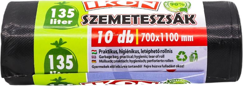 Szemeteszsák 70x110 10 db/roll 135 Literes