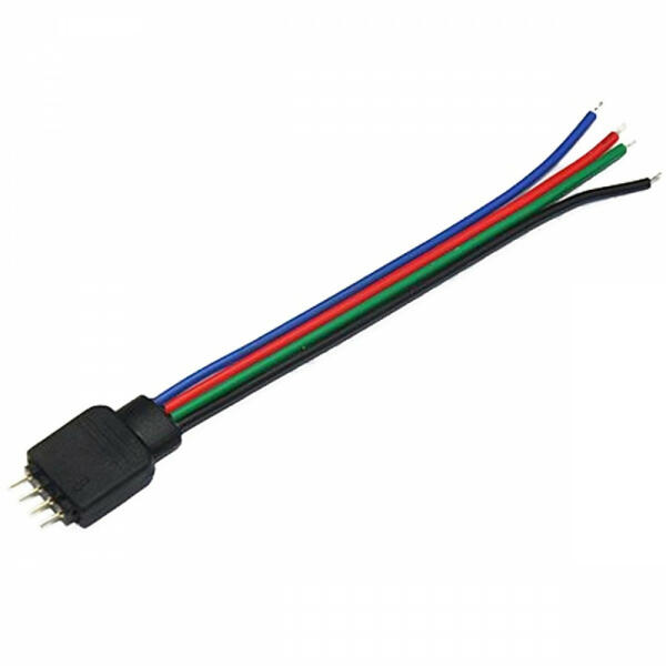 RGB LED szalag csatlakozó 4PIN csatlakozó 10mm-es kábellel (LEDAKC0640)