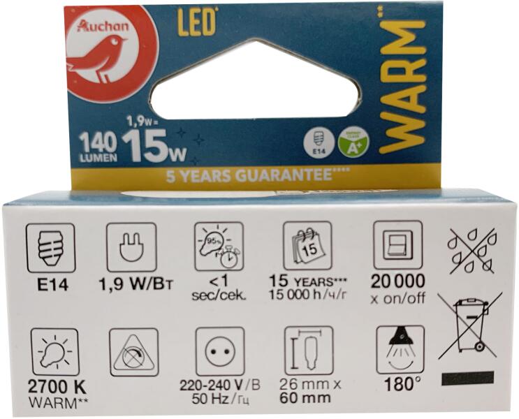 Kedvenc LED Hűtő izzó E14 15W (136164)