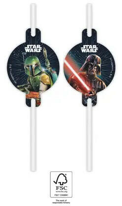 Star Wars Galaxy papír szívószál, 4 db-os szett FSC (PNN93959) - kidsfashion
