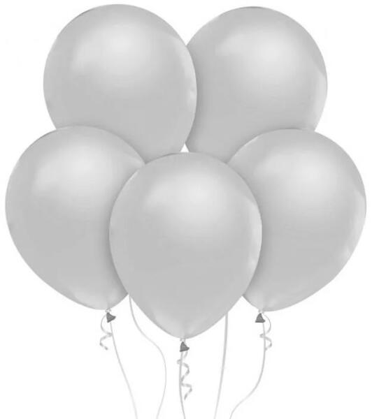 Silver Metallic, Ezüst léggömb, lufi 10 db-os 12 inch (30 cm) (MLG127874)
