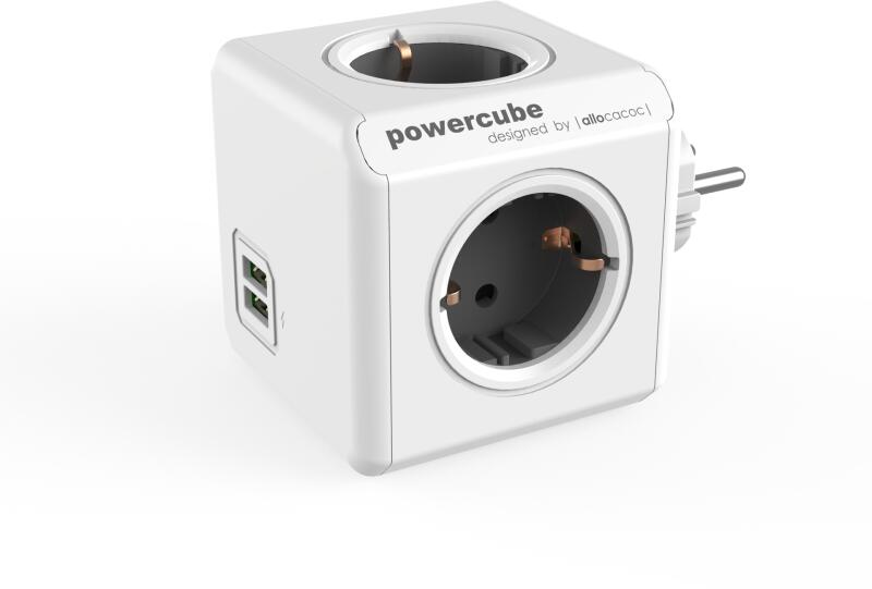 PowerCube Original 4 Plug + 2 USB (1202GY)
