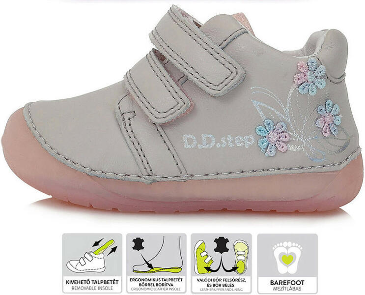 Vásárlás: D.D.Step Virágos szürke baba cipő (Méret 23) Gyerek cipő árak  összehasonlítása, Virágos szürke baba cipő Méret 23 boltok