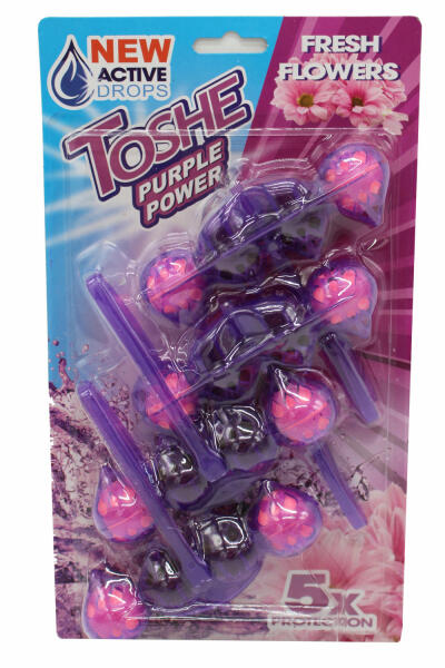 WC illatosító - Toshe Purple Power 4x55g Fresh Flowers