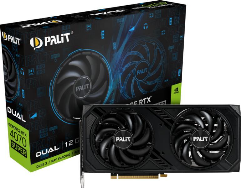 グラフィックボード・グラボ・ビデオカード PALIT GEFORCE RTX 4070Super Palit GeForce RTX 4070 SUPER Dual 12GB GDDR6X (NED407S019K9-1043D