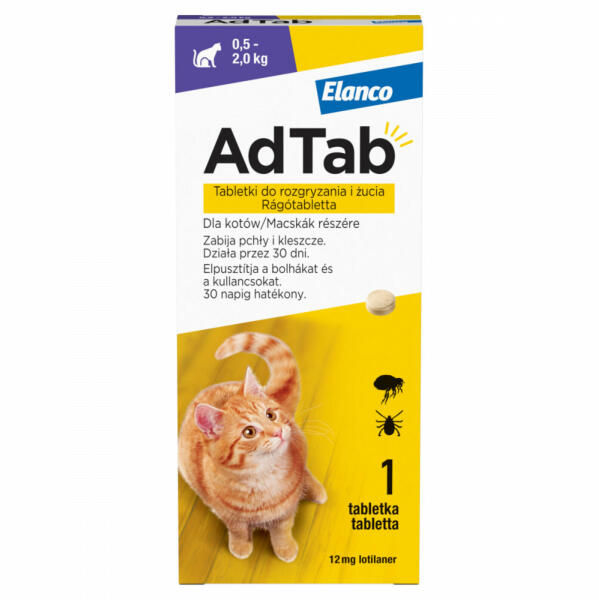 Rágótabletta macskáknak 0,5-2 kg 12 mg