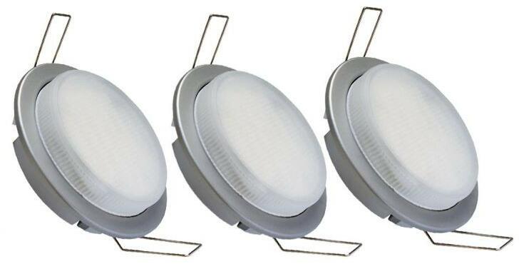 KIT-GX53-3x13W, Beépíthető lámpa komplett szett 3x13W energiatakarékos izzóval (izzók, kábelek mellékelve)
