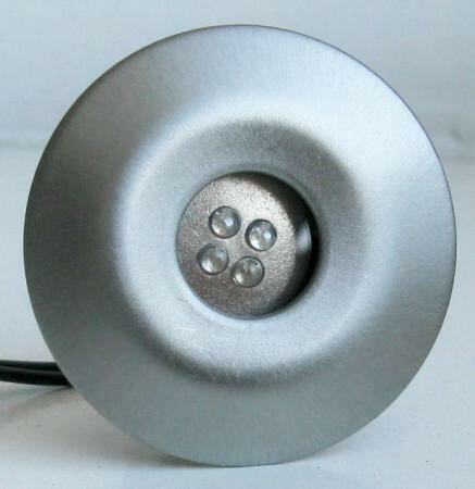 LED-GR02-4X1, 0W, 4db-os szett, trafóval, fém szín: matt króm, LED szín: kék, IP44, földbe süllyesztett LED lámpa