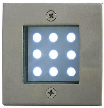 LED-GR92-3, 3x1, 0W, 3db-os szett, trafóval, fém szín: matt króm, IP68, földbe süllyesztett LED lámpa, LED szín: hidegfehér