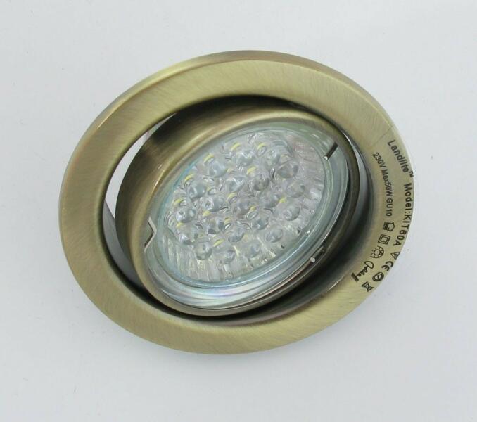 LED, GU10, 3x1, 5W, Ø79mm, billenő, antik bronz, spot lámpa keret (KIT-60A-3)