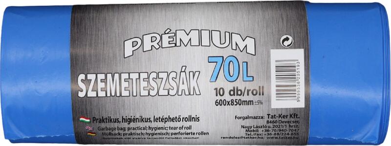 Szemeteszsák Prémium önhordó 60x85cm 10 db/roll 70 literes