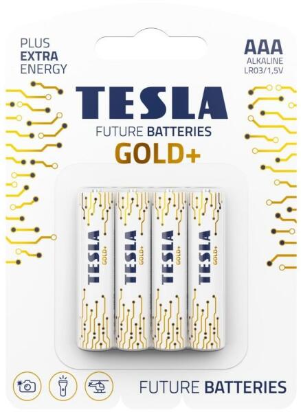 Vásárlás: TESLA - 4 db Alkáli elem AAA GOLD+ 1, 5V 1350 mAh ...