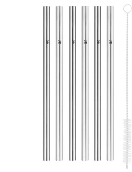 Rozsdamentes acél szívószálak WMF 18 cm, 6 db + kefe 608976040 (608976040)