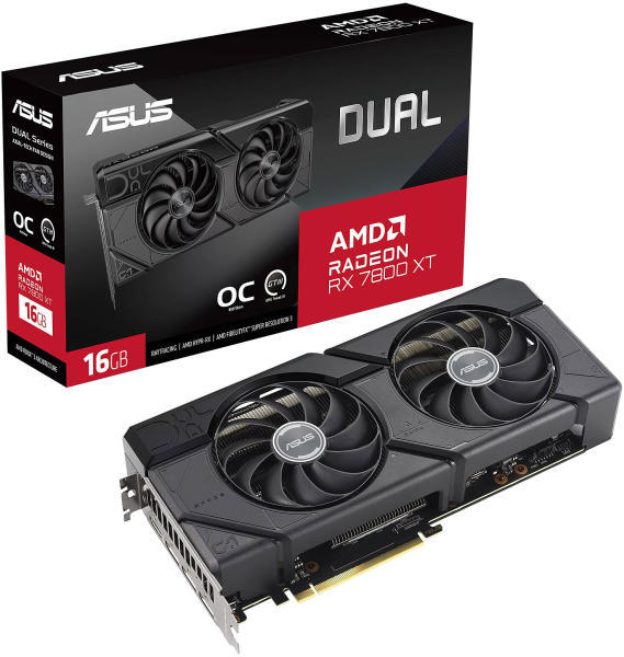 Radeon RX 7800 XT Dual OC 16GB GDDR6 256bit (DUAL-RX7800XT-O16G/90YV0JJ1-M0NA00)