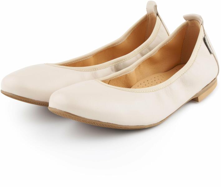 Női egészségügyi bőr balerina "Vanda" - krém színű felnőtt cipő méretek 37