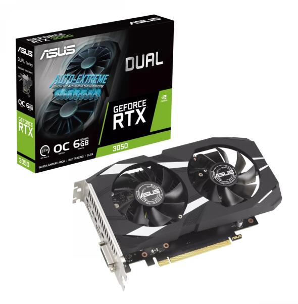GeForce RTX 3050 Dual OC 6GB GDDR6 (DUAL-RTX3050-O6G/90YV0K60-M0NA00)