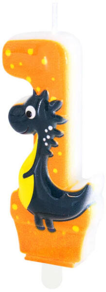 Számgyertya dino 8cm 1-es (LUFI721769)