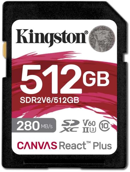 Kingston Canvas React Plus SDXC 512GB (SDR2V6/512GB) (Card memorie