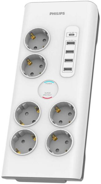 6 Plug + 4 USB 2 m Switch (SPN7060WA/58)