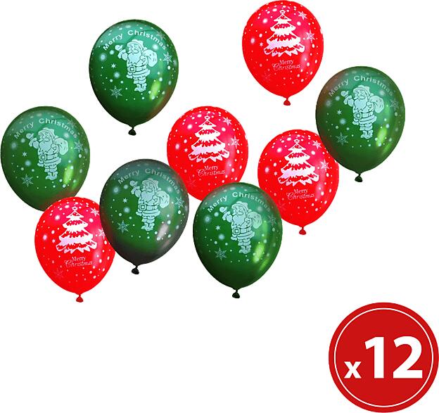 Lufi szett - piros-zöld, karácsonyi motívumokkal - 12 db / csomag (58752) - mediamarkt