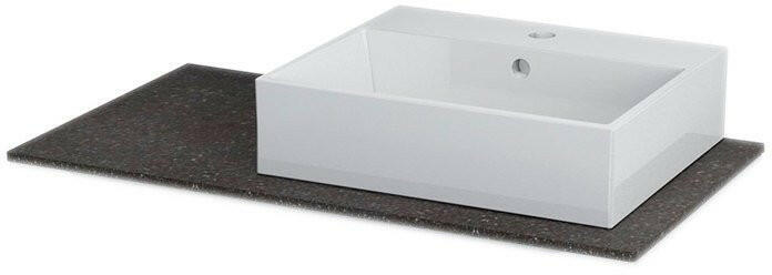 Sapho Wave Rockstone jobbos mosdótartó pult furat nélkül 90x48 cm, fekete RW090-0101 (RW090-0101)