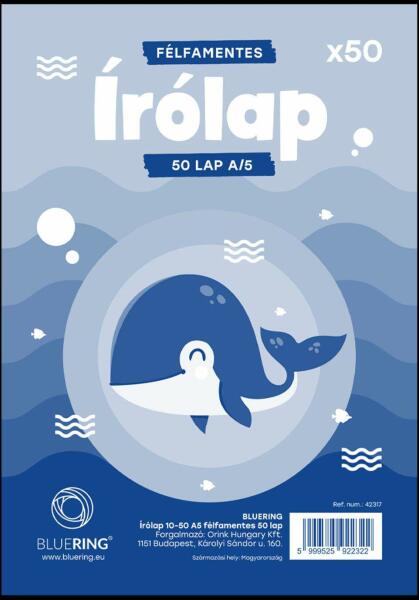 Írólap A5 10-50 félfamentes 50 lap