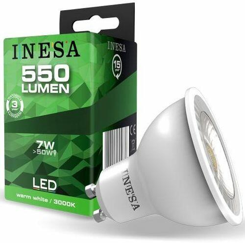 Led GU10 spot égő 7W, 550 Lumen, 3000K, meleg fehér, 60W izzó helyett (LLGU10AP7W60066K3000)