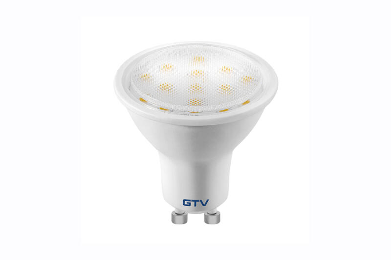 LED fényforrás, GU10, SMD2835, 4W, 300lm, 43mA, 3000K, 120°, 230V/AC (GTV-LD-NGU10P-4W) (GTV-LD-NGU10P-4W)