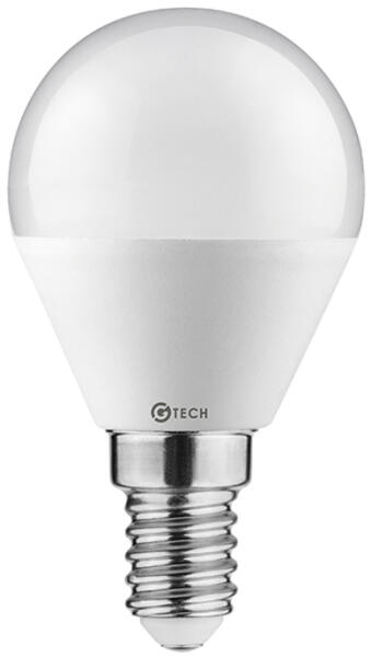 LED fényforrás, G-TECH, E14, kisgömb, SMD2835, 6W, 470lm, 52mA, 3000K, 160°, 230V/AC (GTV-GT-SMGB45B-60) (GTV-GT-SMGB45B-60)