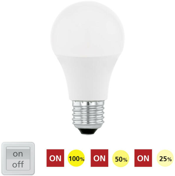 11562 LED fényforrás E27 A60 10W 4000K fényerőszabályozó @ (11562)