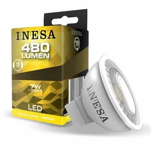 Led MR16 COB spot égő, 7W led, 480 Lumen, 38°, 4000 kelvin, közép fehér (LLMR16AP7W60599K4000)