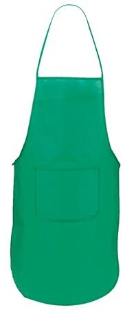 Kötény, szakács, non-woven kötény zsebbel, 500x730mm zöld