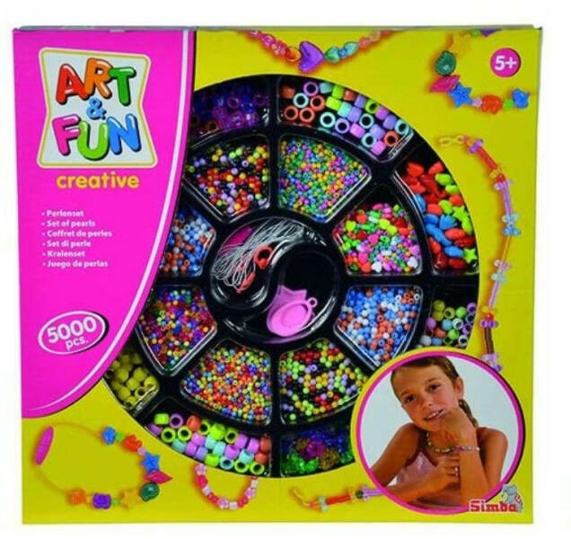Art & Fun - Óriás színes műanyag gyöngyfűző készlet 5000 db-os (106374137)