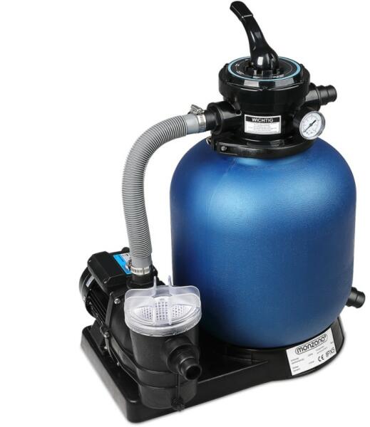 Medence vízforgató szivattyú extra nagy homokszűrő tartály 10200 liter/h 30 m³-es medencéig