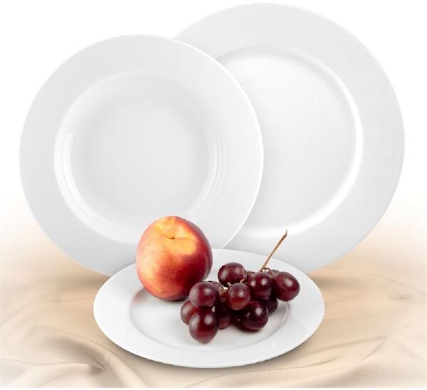 Basic fehér 24cm 6db-os porcelán lapostányér szett 1200BAS001 (1200BAS001)