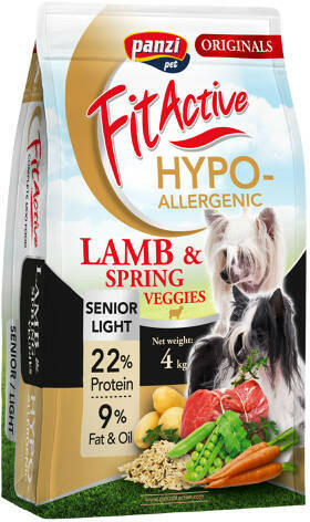 FitActive Hypoallergenic Light/Senior lamb & spring veggies 4 kg