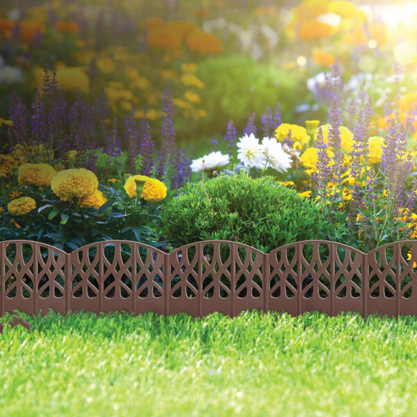 Virágágyás szegély / kerítés - 16 x 15 cm - barna - 20 db / csomag (11468N) - gardenet