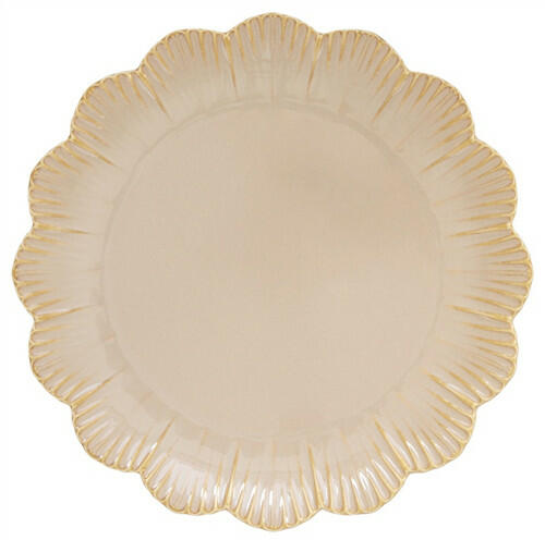 Porcelán lapostányér 26cm, Fleuri terracotta - perfectodekor