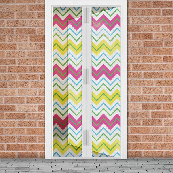 Mágneses függöny ajtóra cikkcakkos 100x210 cm 11398N