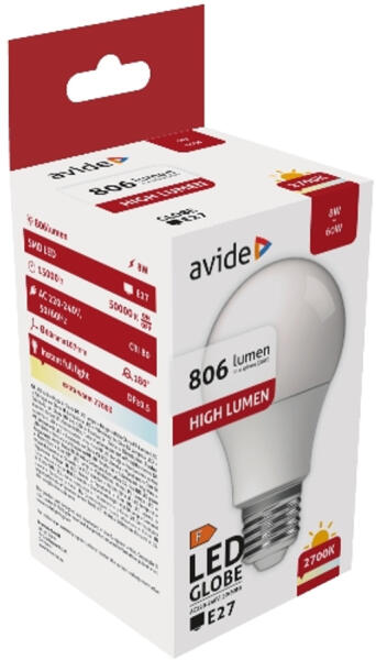 Led Globe A60 8W E27 Ew 2700K (ABG27EW-8W-AP)