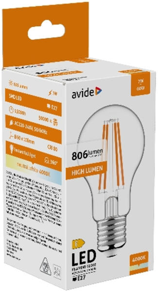 Led Filament Globe 7W E27 Nw 4000K (ABLFG27NW-7W)