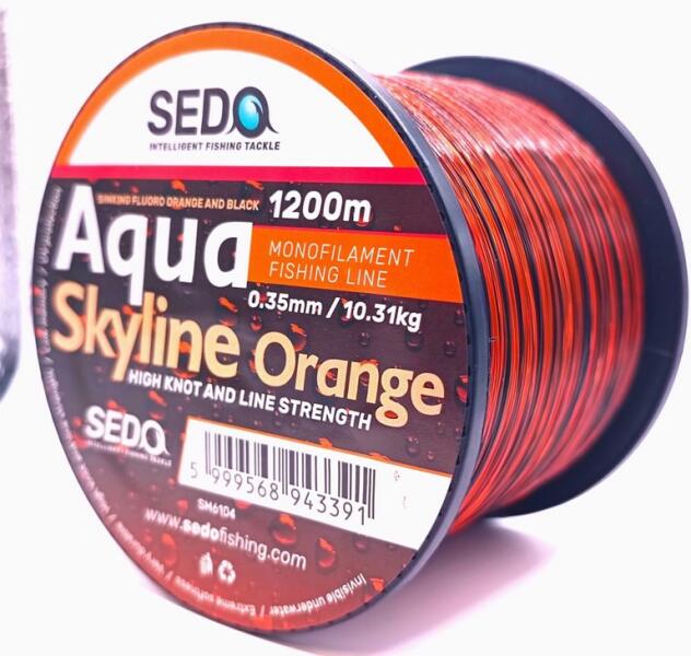 Sedo Color SEDO Fir Monofilament SEDO Aqua Skyline Orange & Black 1200m 0.225mm 5 ...