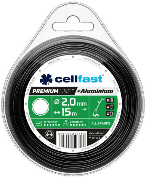 Alumínium részecskékkel erősített prémium damil fűkaszákhoz - kerek profillal 2, 0 mm x 15 m Cellfast
