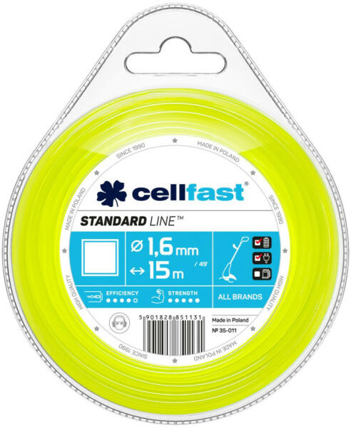 STANDARD damil fűkaszákhoz - négyzet profillal 1, 6 mm x 15 m