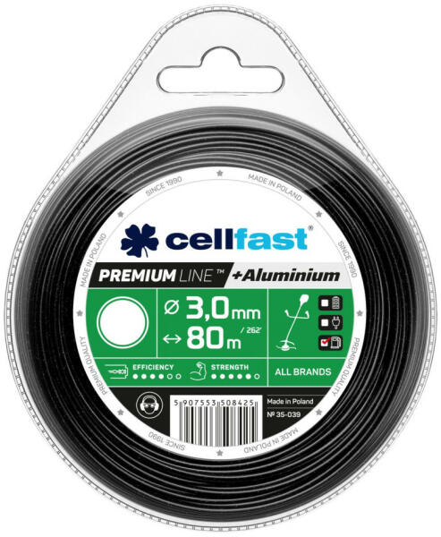 Alumínium részecskékkel erősített prémium damil fűkaszákhoz - kerek profillal 3, 0 mm x 80 m Cellfast - takaritogep - 7 360 Ft